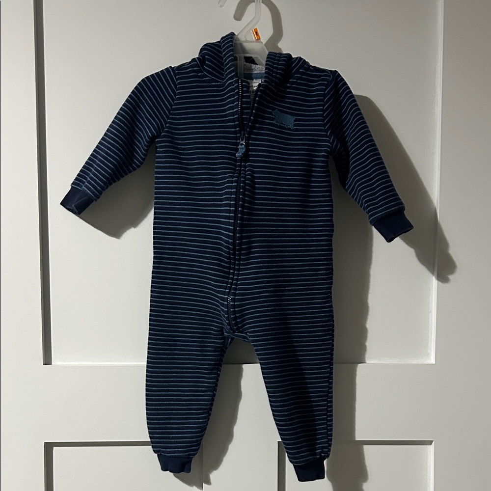 Carter's Navy and White Striped Footie
